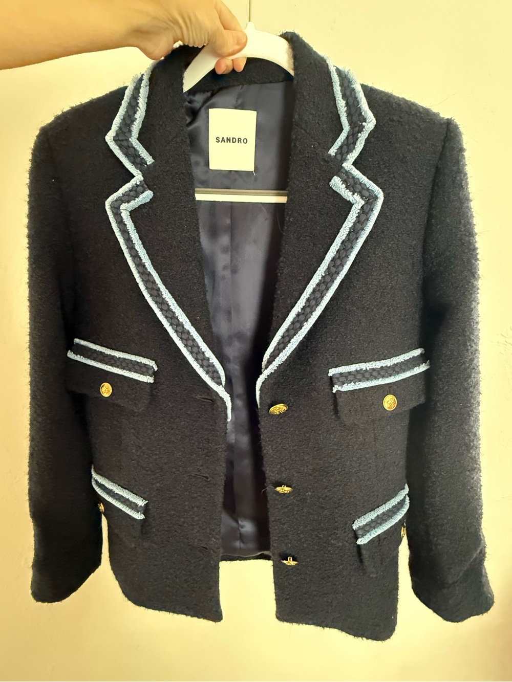 Sandro - Blue tweed blazer - size 36 - US 4 - Excellent condition - Picture 2 of 6